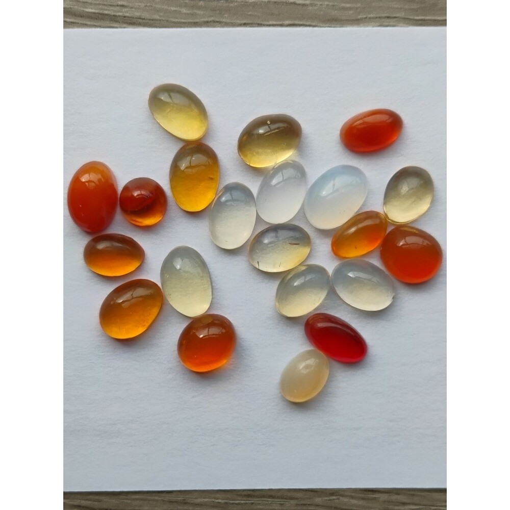 Mexican Jelly Opals Cabs Polished Dome Top Flat Backs Various Sizes 45.1 Carats